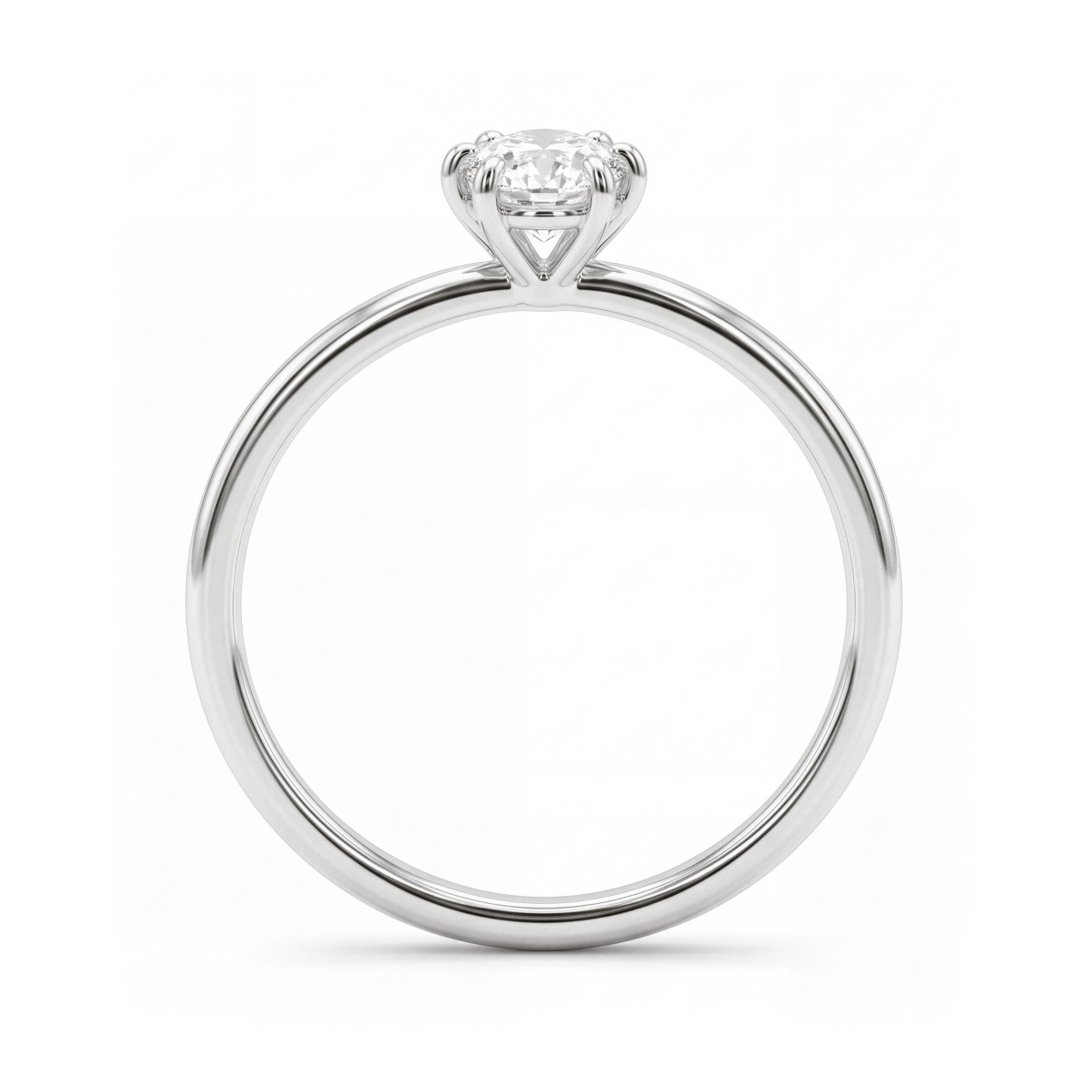 Mignon - ensteinsring med oval moissanite og seks klør