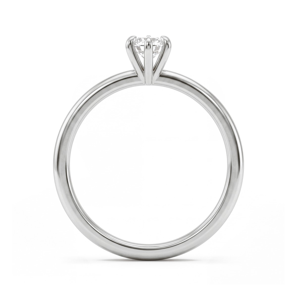 Lily - ensteinsring med rund moissanite i tulipanfatning