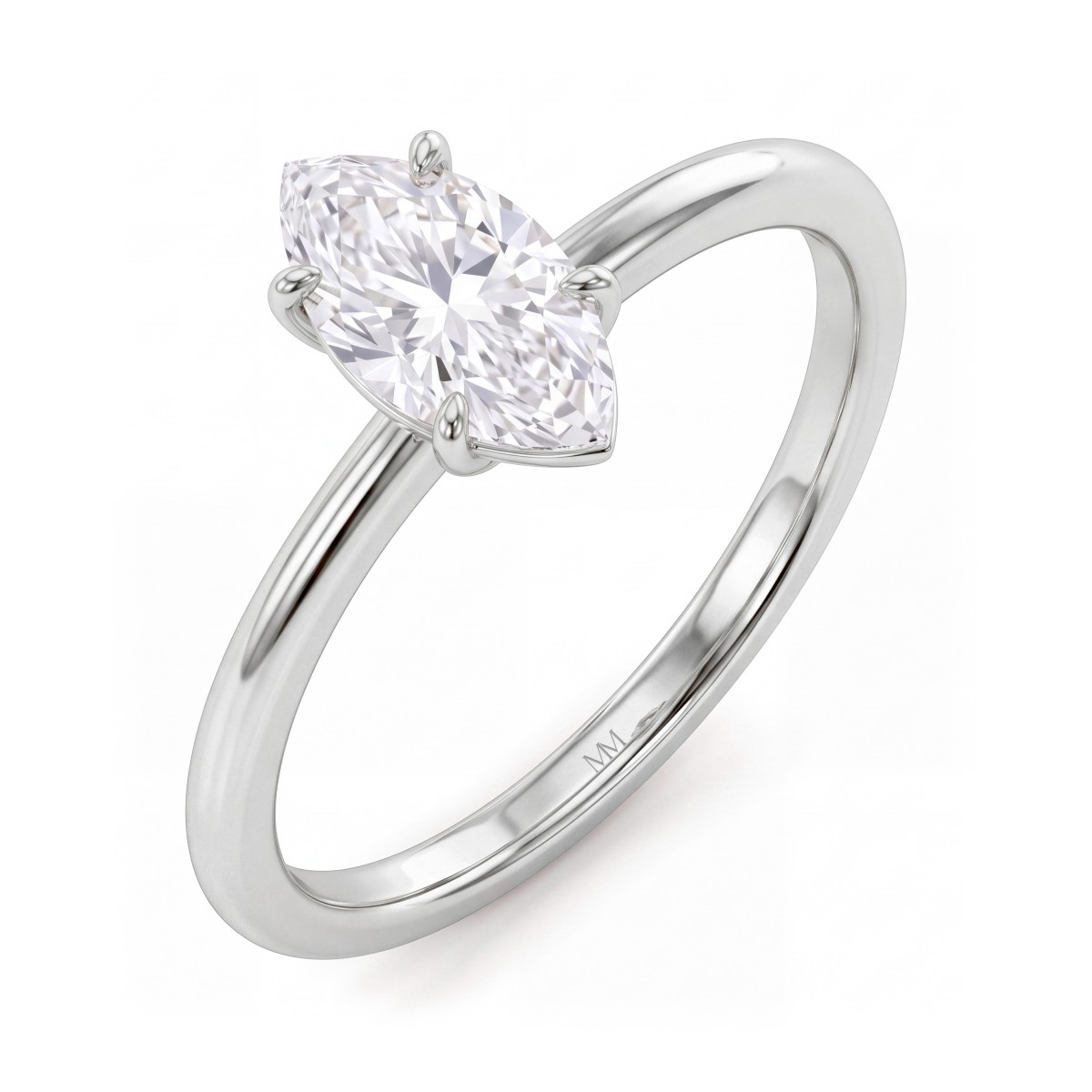 Willow - ensteinsforlovelsesring med marquiseslipt moissanite