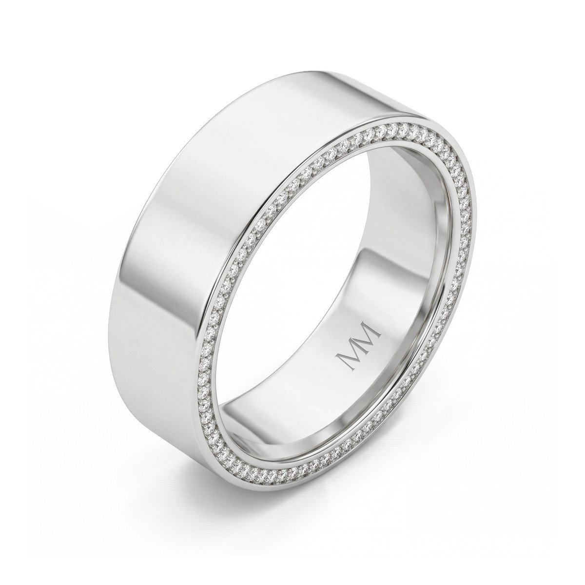 Horizon - giftering til herre med moissanite og pavékanter