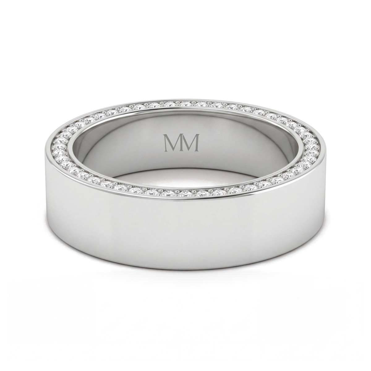 Horizon - giftering til herre med moissanite og pavékanter