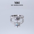Sophia ring - forlovelsesring med moissanite og pavéfattede sidesteiner