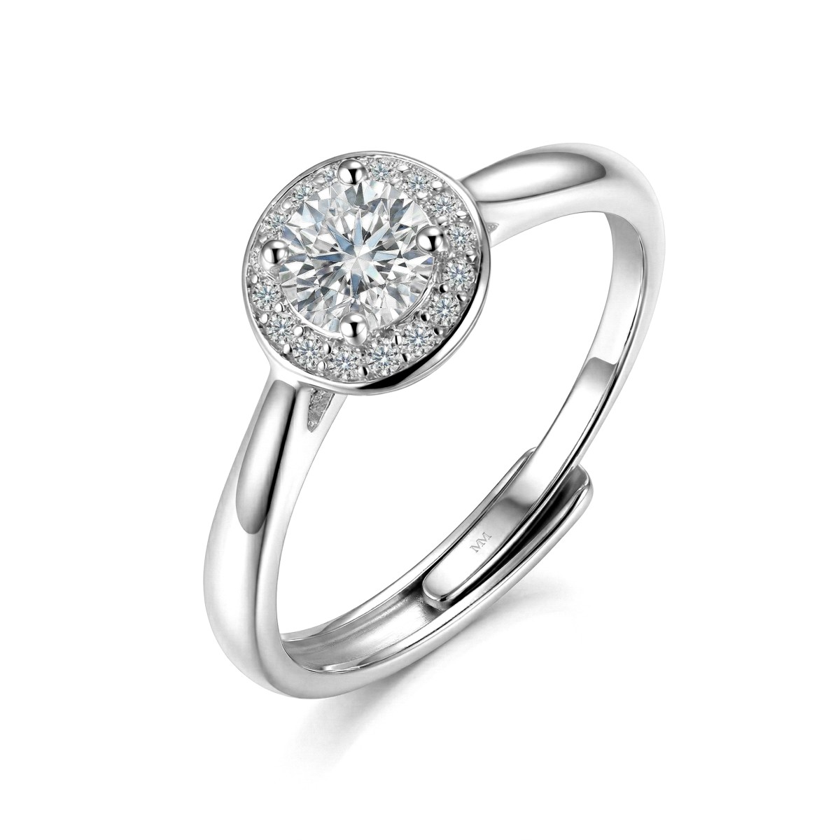 Flexa - justerbar ring med moissanite og halo