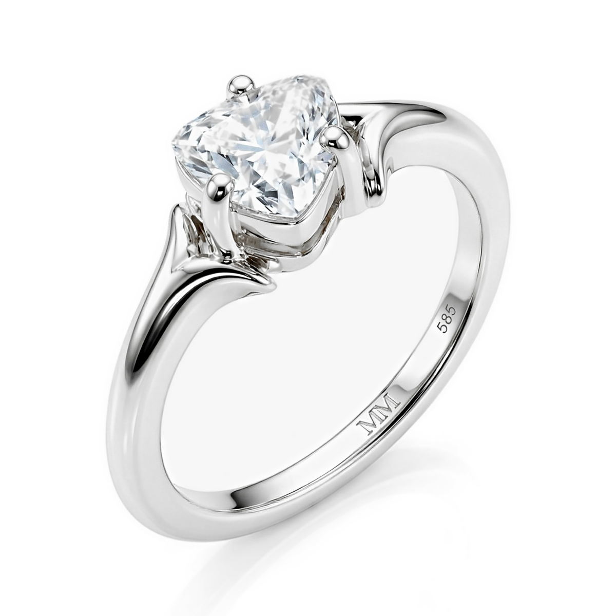 Elysia - ensteinsring med moissanite i trillionslip