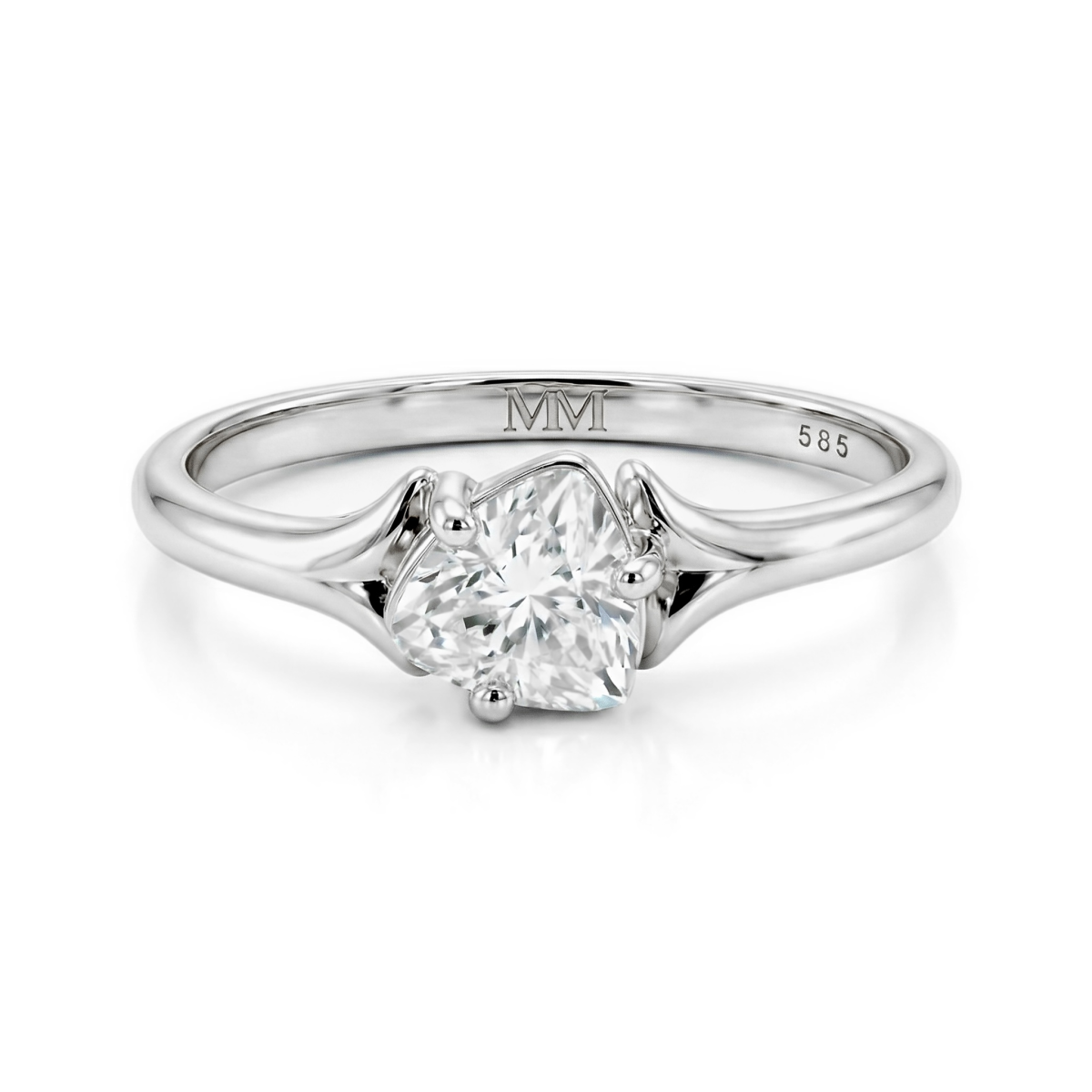 Elysia - ensteinsring med moissanite i trillionslip