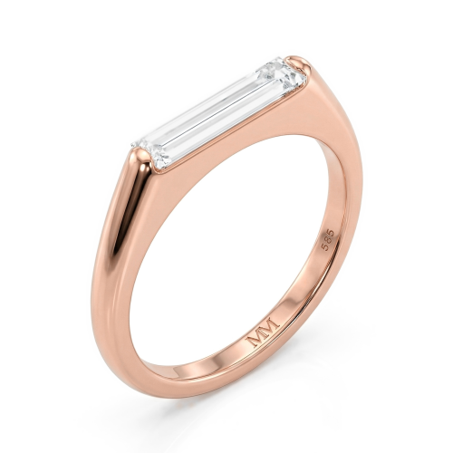 Aurelia - ensteinsring med baguetteslipt moissanite