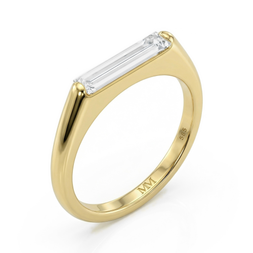 Aurelia - ensteinsring med baguetteslipt moissanite