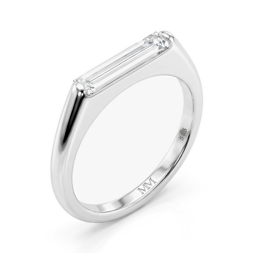 Aurelia - ensteinsring med baguetteslipt moissanite