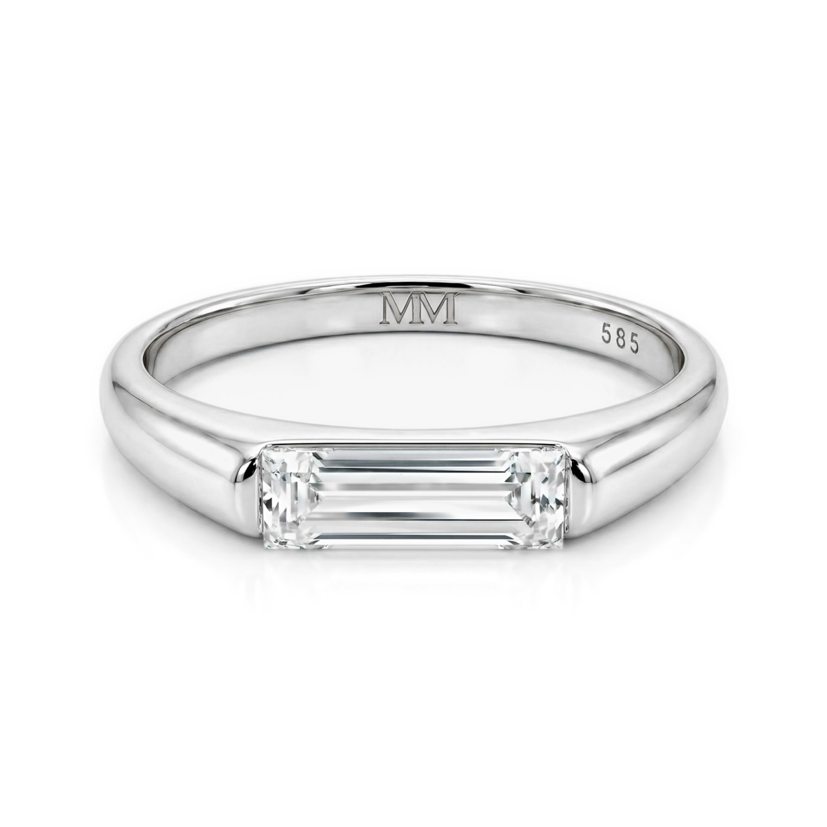 Aurelia - ensteinsring med baguetteslipt moissanite
