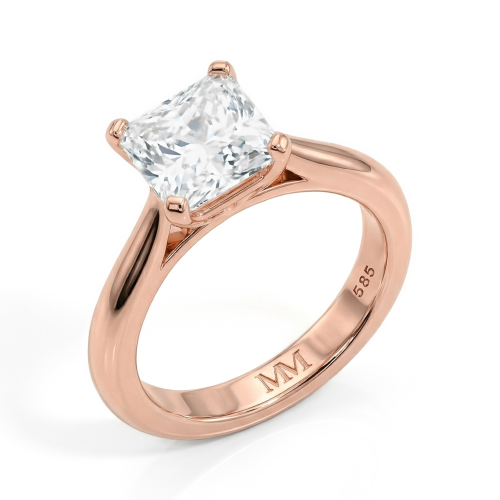 Iris – ensteinsring med moissanite i prinsesseslip