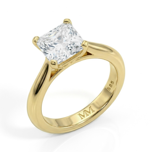 Iris – ensteinsring med moissanite i prinsesseslip
