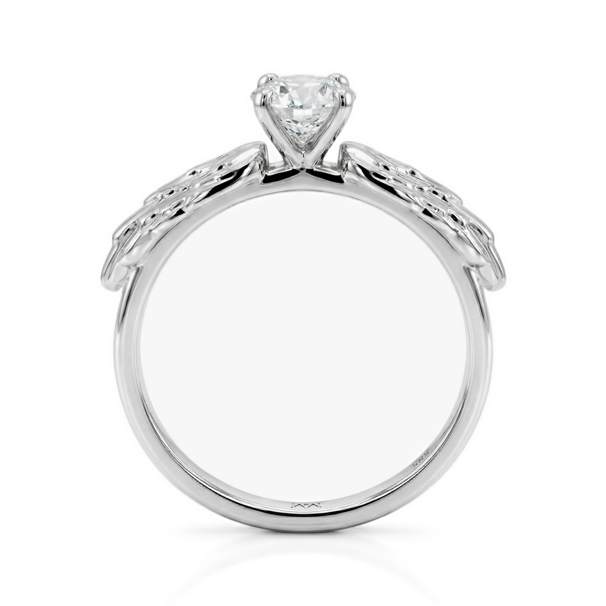 Feathra - Harry Potter-ring med gullsnoppmotiv, moissanite og vingeformede detaljer