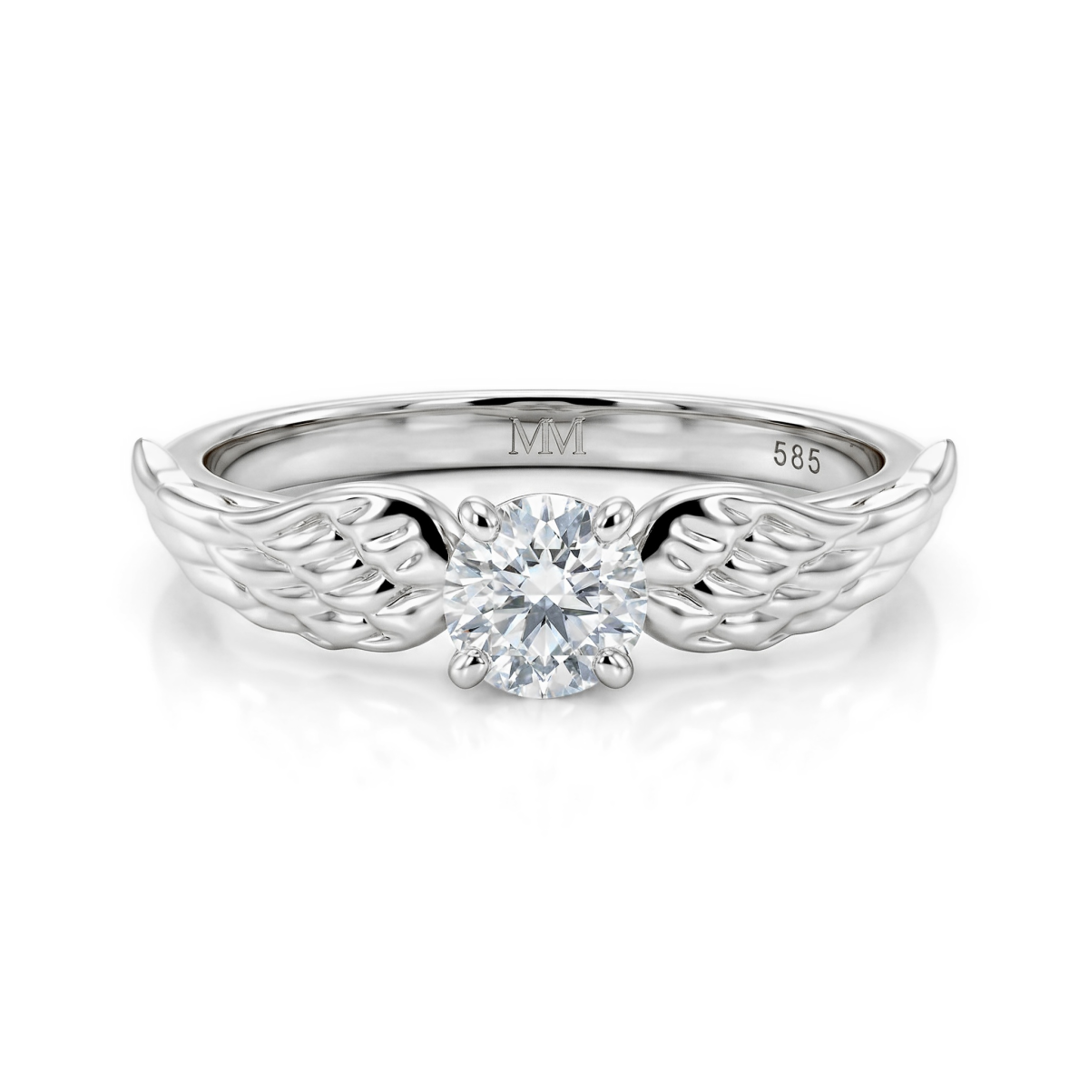 Feathra - Harry Potter-ring med gullsnoppmotiv, moissanite og vingeformede detaljer