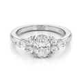 Lustrina - ring med oval moissanite og glitrende aksenter