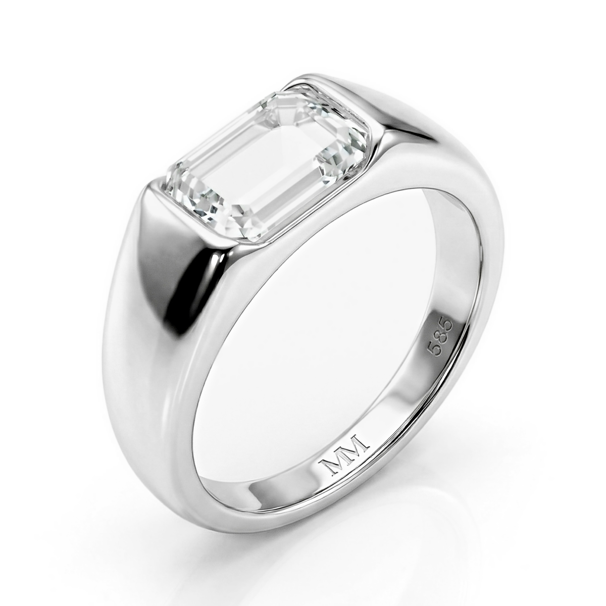 Portraitix - herrering med moissanite i portraitslip