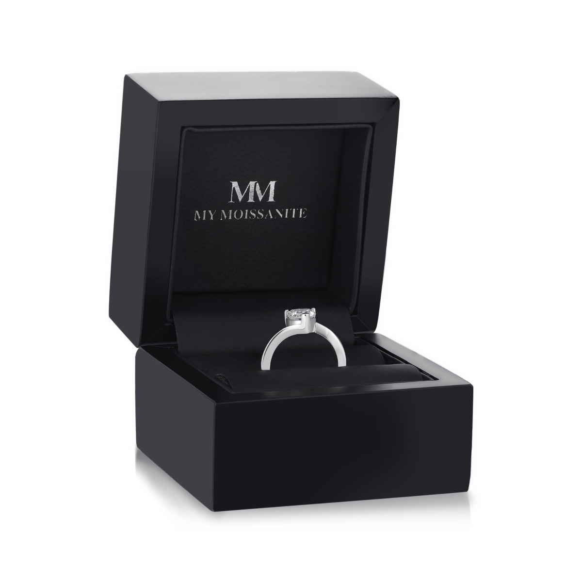 Amora - ensteinsring med hjerteformet moissanite | My Moissanite