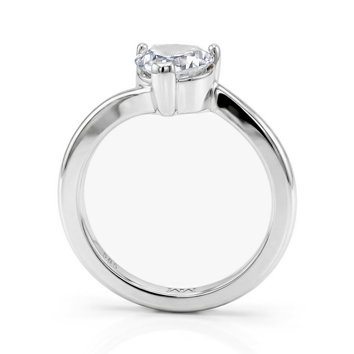 Amora - ensteinsring med hjerteformet moissanite | My Moissanite