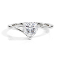 Amora - ensteinsring med hjerteformet moissanite | My Moissanite