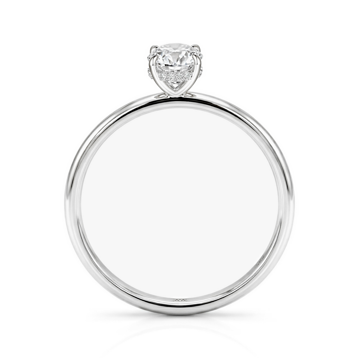 Mystique - ensteinsring med ovalslipet moissanite og skjult halo | wedfit