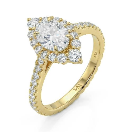 Haloise - halo-forlovelsesring med oval moissanite | wedfit