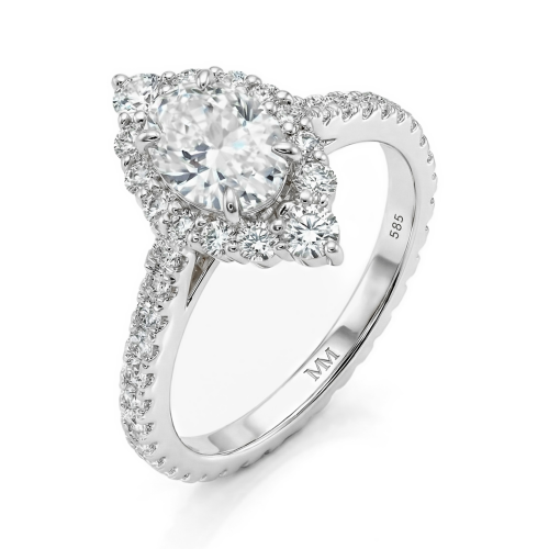 Haloise - halo-forlovelsesring med oval moissanite | wedfit