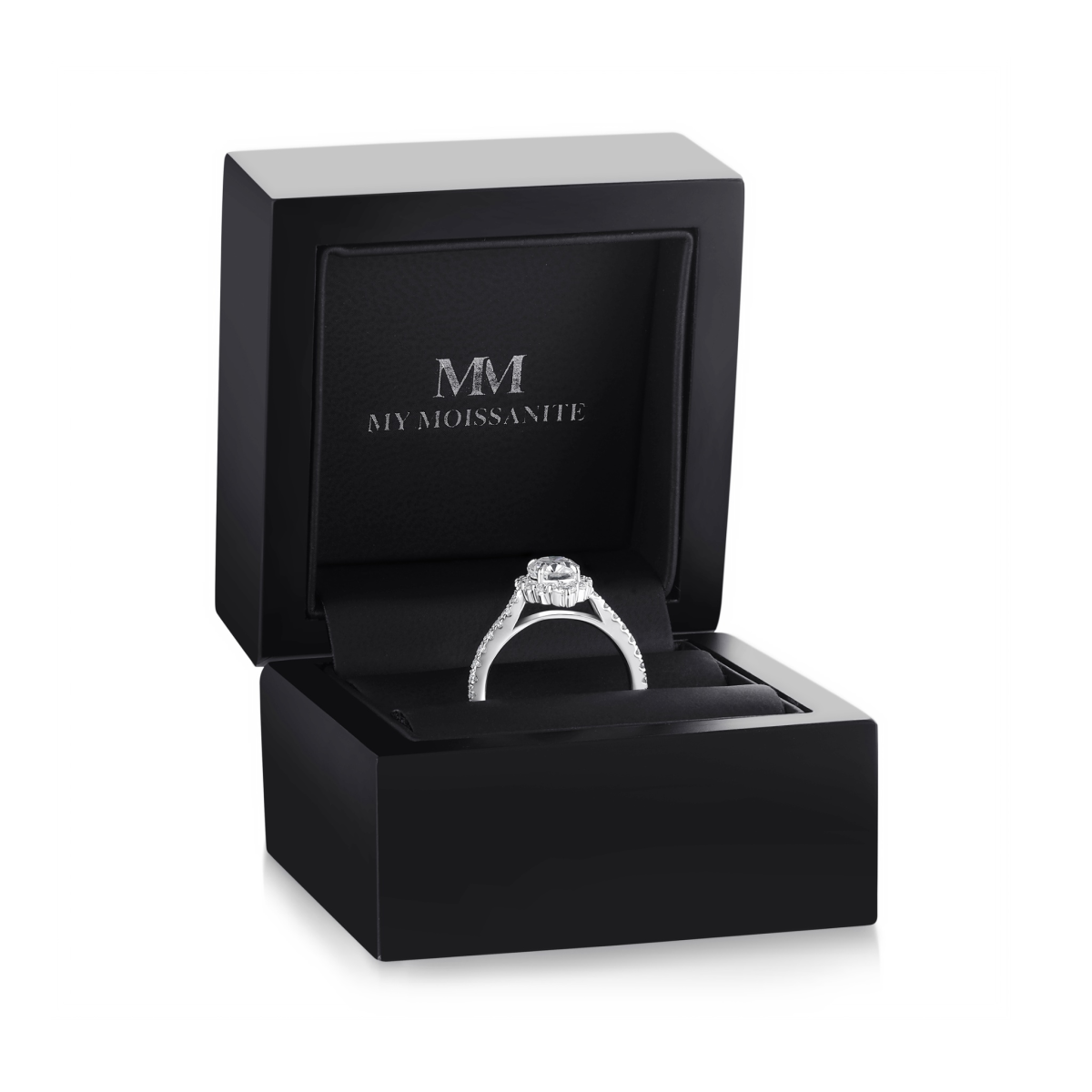 Haloise - halo-forlovelsesring med oval moissanite | wedfit