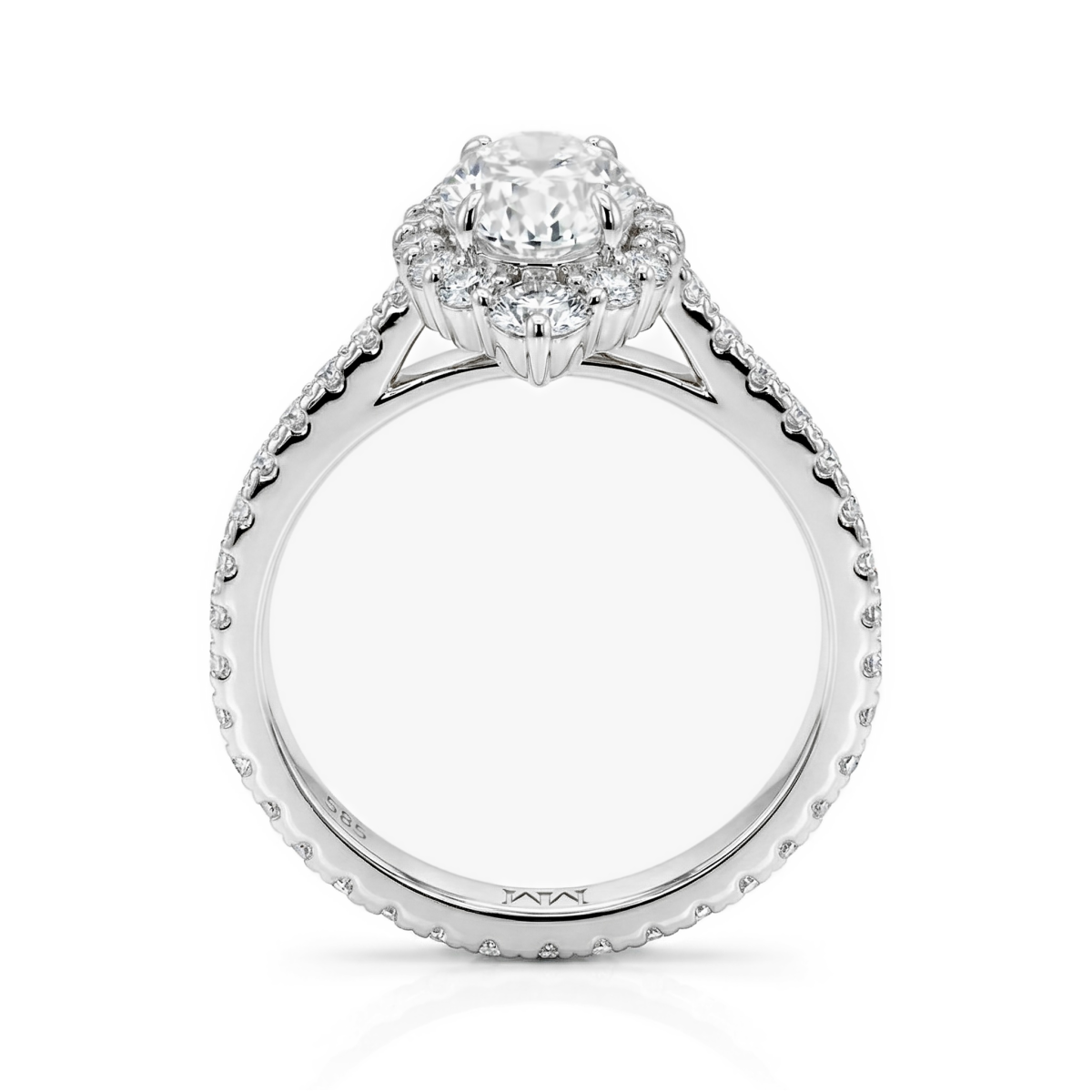 Haloise - halo-forlovelsesring med oval moissanite | wedfit