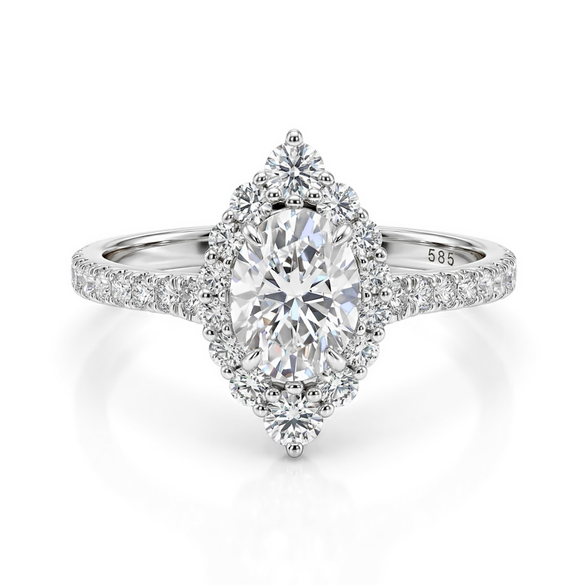 Haloise - halo-forlovelsesring med oval moissanite | wedfit