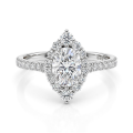 Haloise - halo-forlovelsesring med oval moissanite | wedfit
