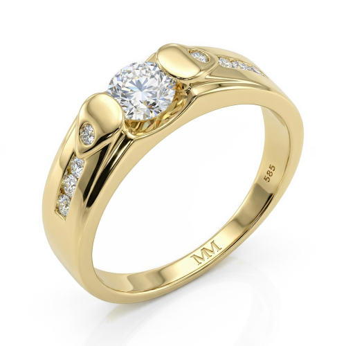Onyx - herrering med moissanite og sidesteiner som aksenter