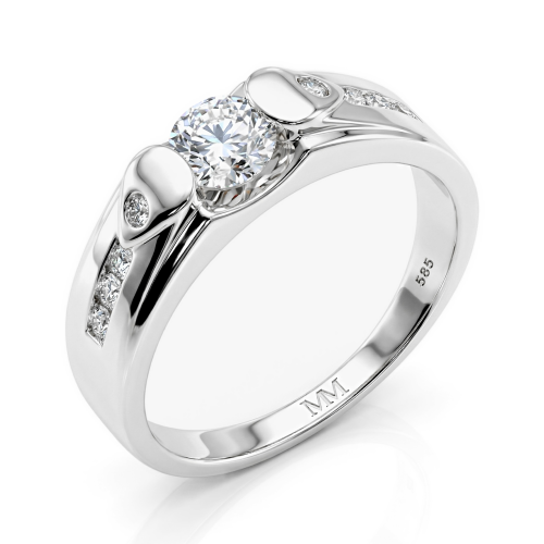 Onyx - herrering med moissanite og sidesteiner som aksenter