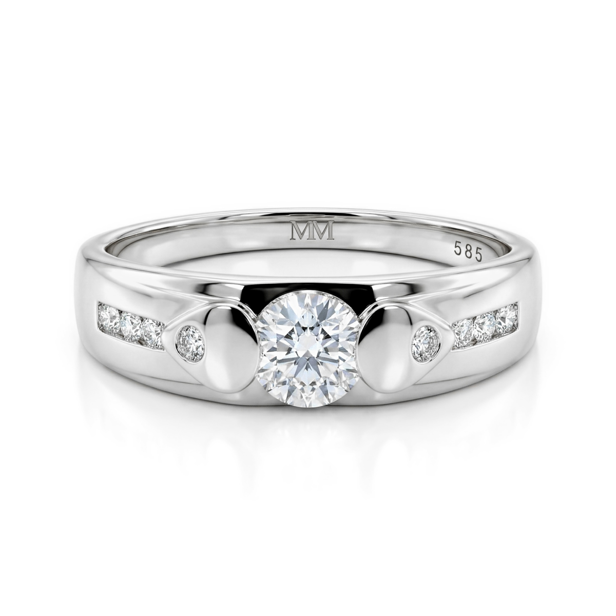 Onyx - herrering med moissanite og sidesteiner som aksenter