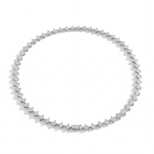 Pentara - tenniskjede med moissanite i pavéfatning