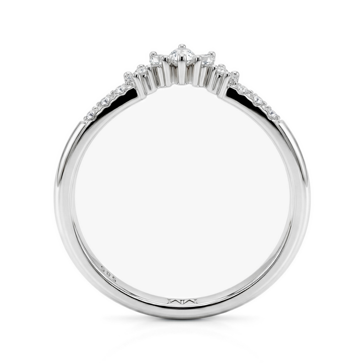 Serenella - giftering med moissanitesteiner med marquiseslip og runde moissanitesteiner