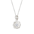 Octavia - vintage-inspirert anheng med moissanite og halo-utsmykning