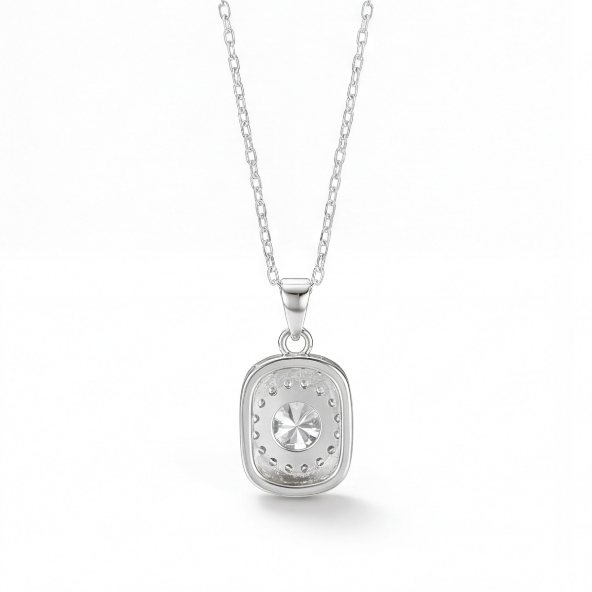 Memento - briljantslipt moissanite-anheng i pavé-halodesign
