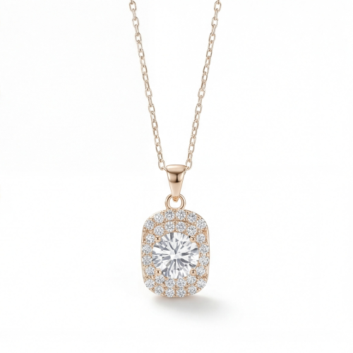 Memento - briljantslipt moissanite-anheng i pavé-halodesign