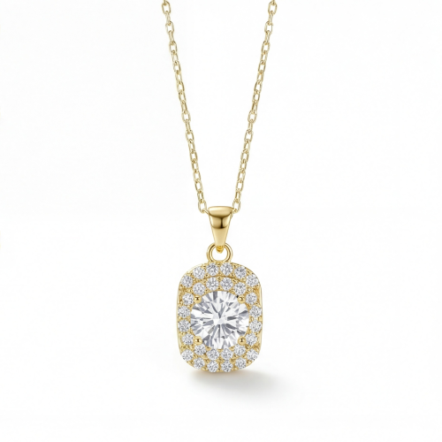 Memento - briljantslipt moissanite-anheng i pavé-halodesign