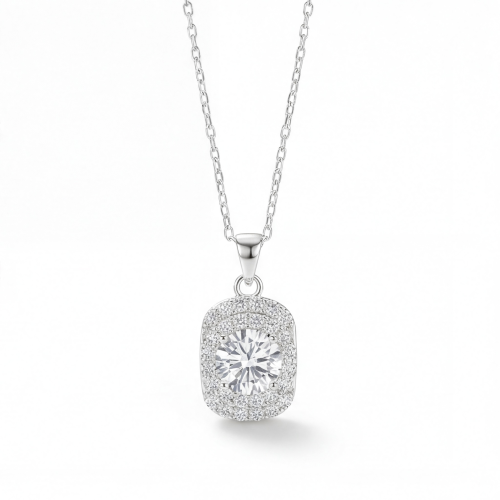 Memento - briljantslipt moissanite-anheng i pavé-halodesign