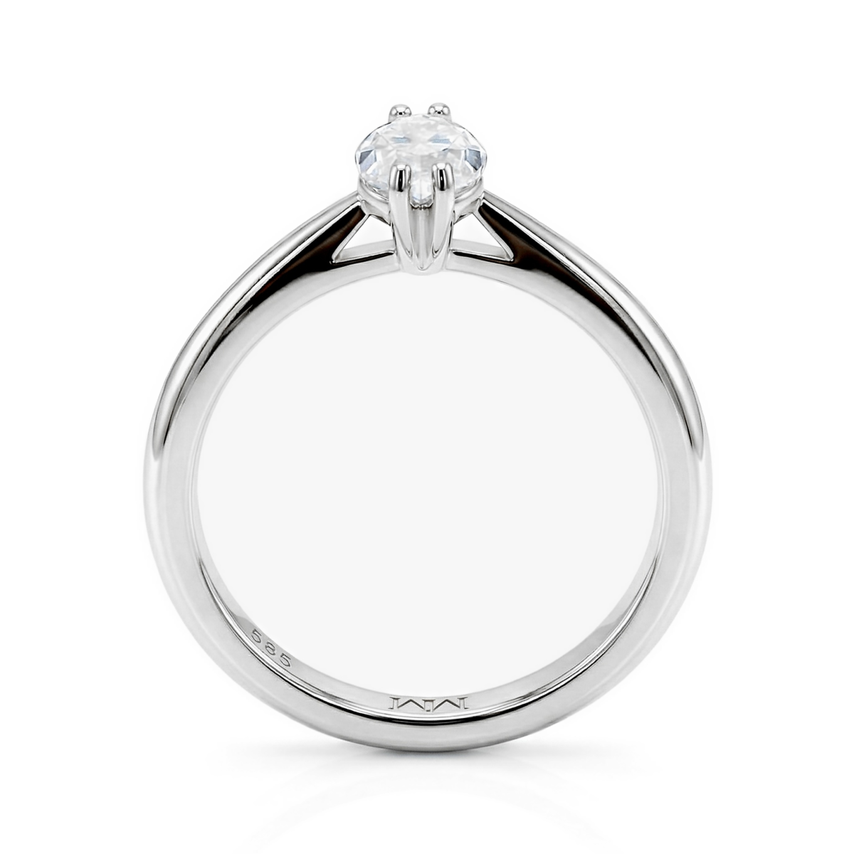 Liana - ensteinsring med moissanite i marquiseslip