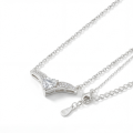 Vaneza - elegant V-formet moissanite-halskjede med pavé-aksenter