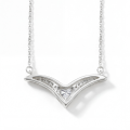 Vaneza - elegant V-formet moissanite-halskjede med pavé-aksenter
