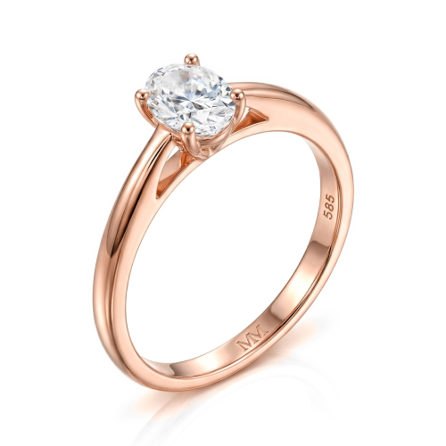 Eloise - oval ensteinsring med moissanite