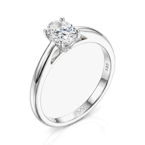 Eloise - oval ensteinsring med moissanite