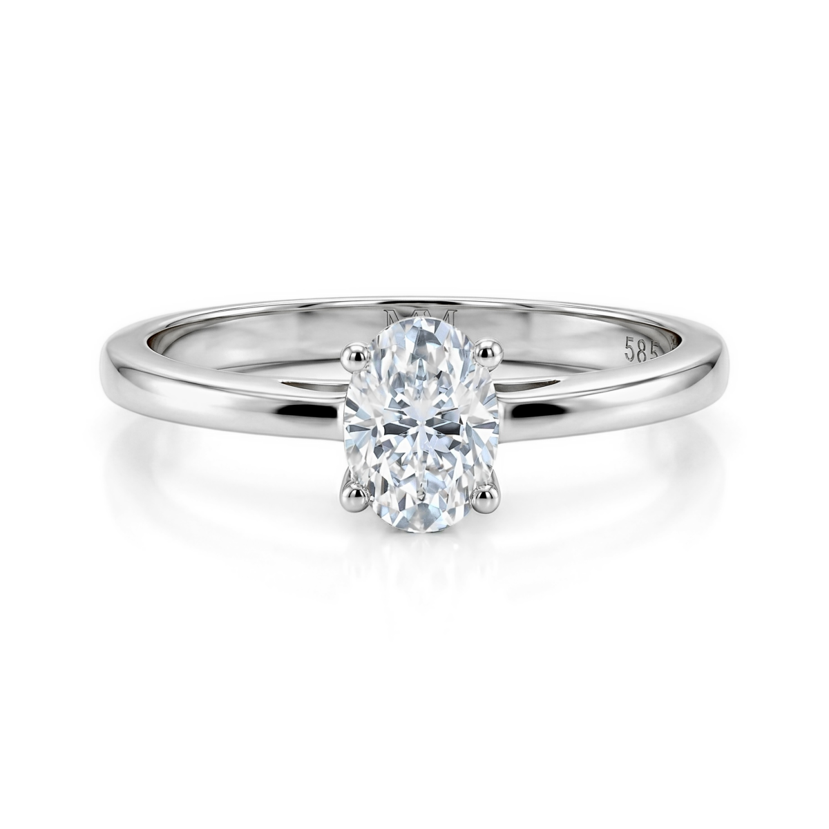 Eloise - oval ensteinsring med moissanite