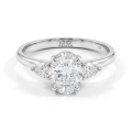 Vivienne - tresteinsforlovelsesring med oval moissanite
