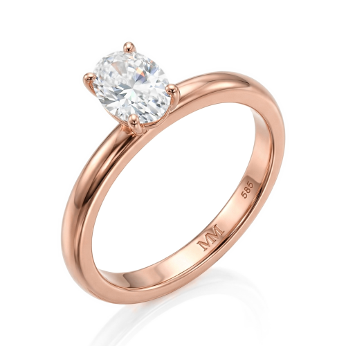 Ovalique - klassisk forlovelsesring utformet som ensteinsring med oval moissanite