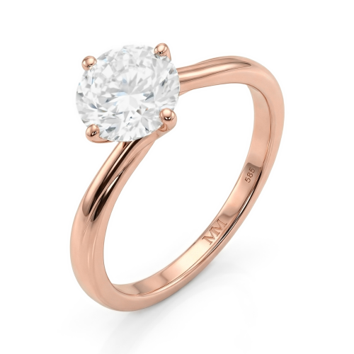 Circline - klassisk ensteinsforlovelsesring med rund moissanite
