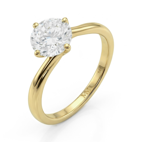 Circline - klassisk ensteinsforlovelsesring med rund moissanite
