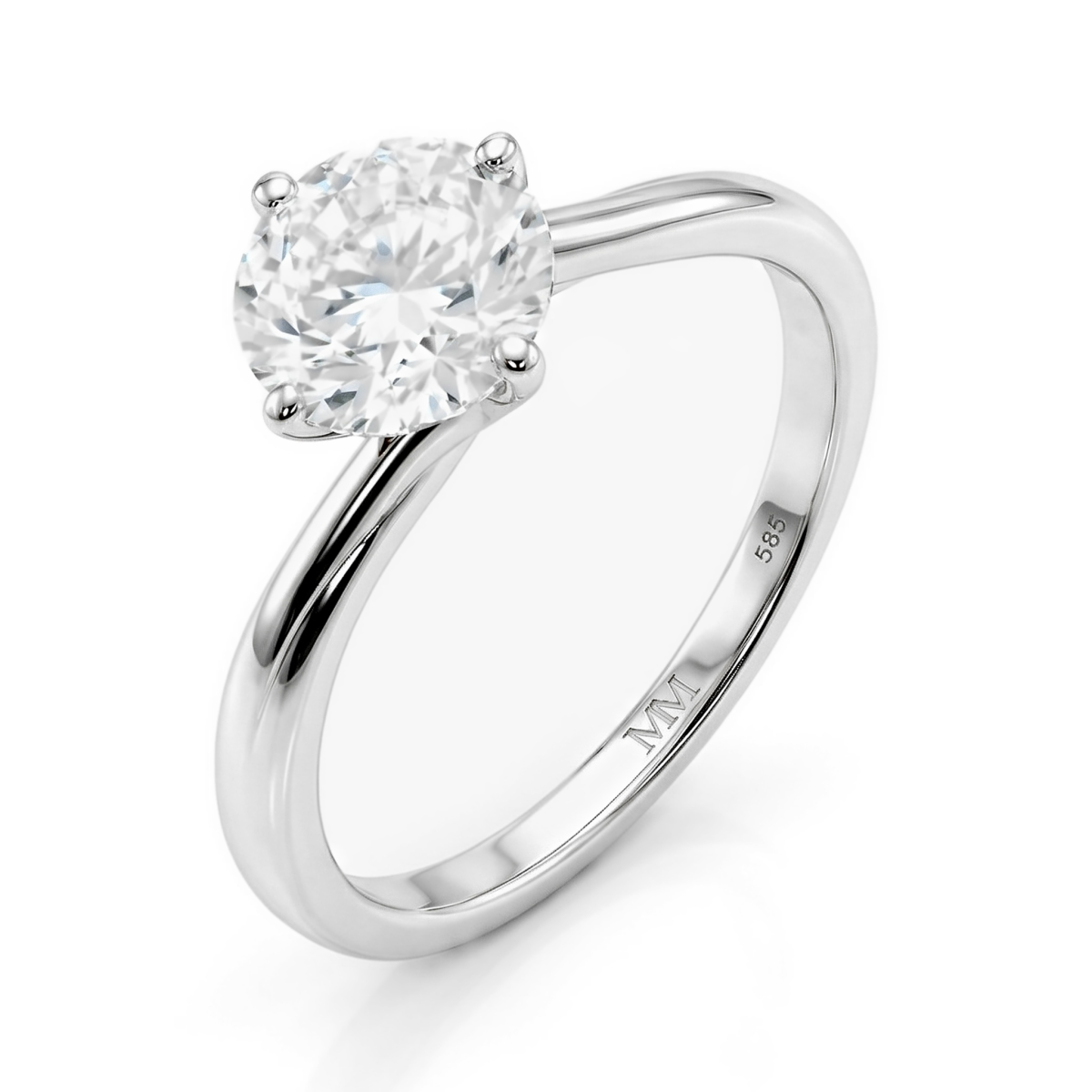Circline - klassisk ensteinsforlovelsesring med rund moissanite